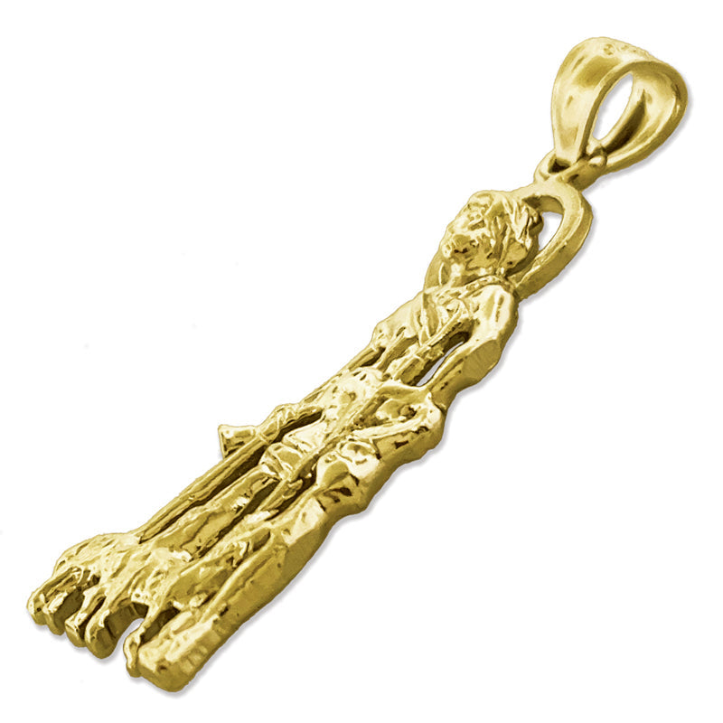 14K Gold 30MM Heiliger Lazarus Anhänger