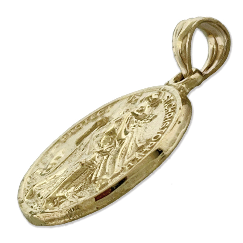 14K Gold 18 mm Sankt Christopherus Anhänger