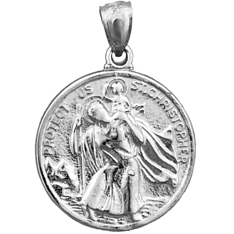 14K Gold 18 mm Sankt Christopherus Anhänger