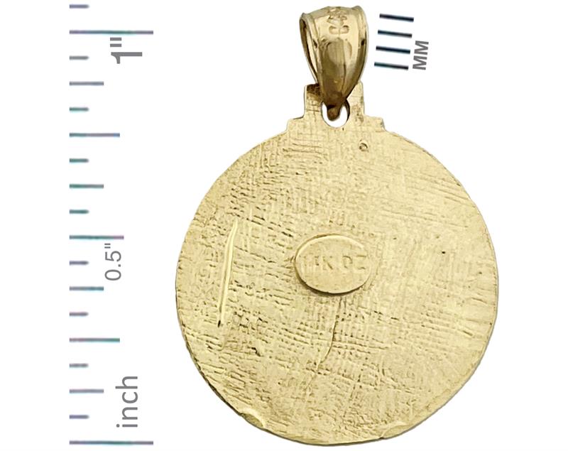 14K Gold Saint Christopher Rund Medallion