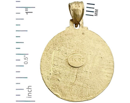 14K Gold Saint Christopher Rund Medallion