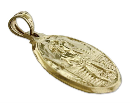 14K Gold Saint Christopher Rund Medallion