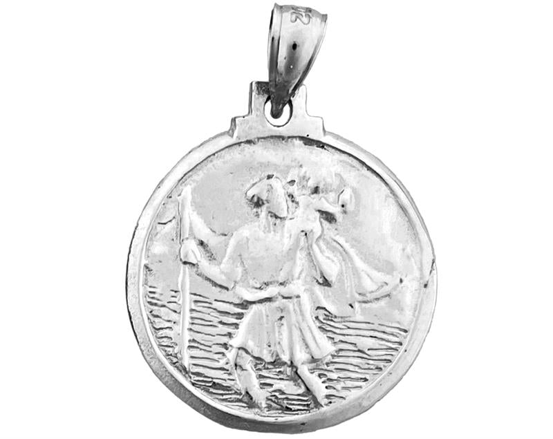 14K Gold Saint Christopher Rund Medallion