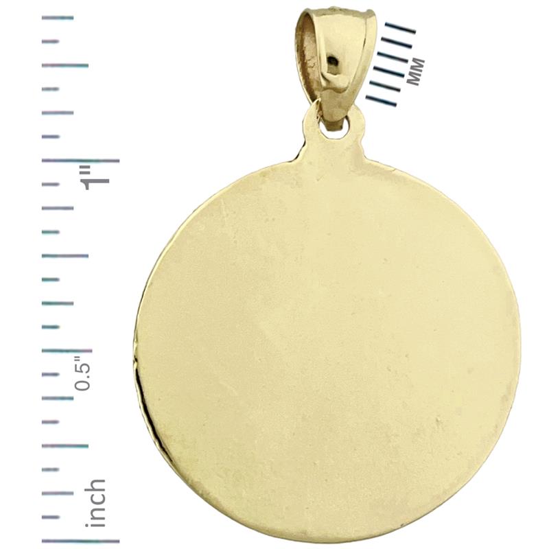 14K Gold 25mm Saint Christopher Protect Us Münze Medallion