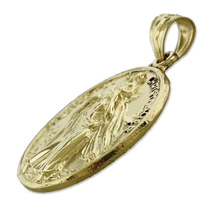 14K Gold 25mm Saint Christopher Protect Us Münze Medallion