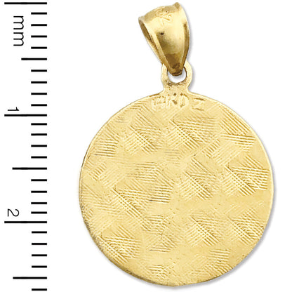 14K Gold 18-mm-Christopherus-Medaille „Beschütze uns“-Charm
