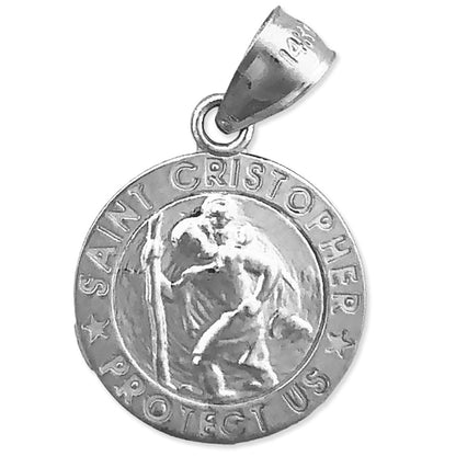 14K Gold 15MM Christophorus-Medaille "Beschütze uns" Charm
