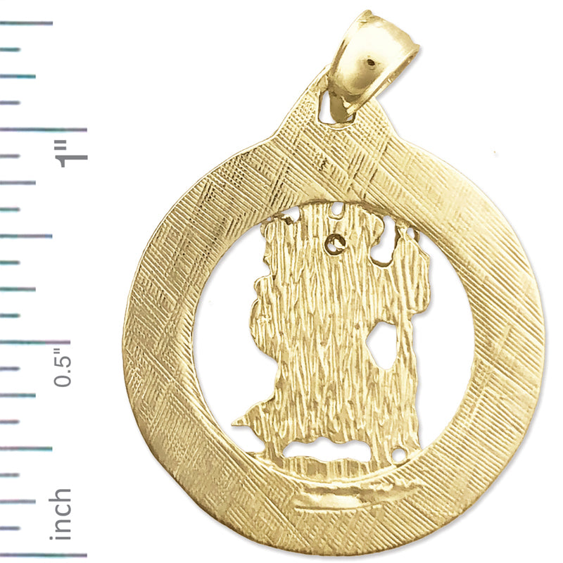 14K Gold 24mm Saint Christopher Medallion