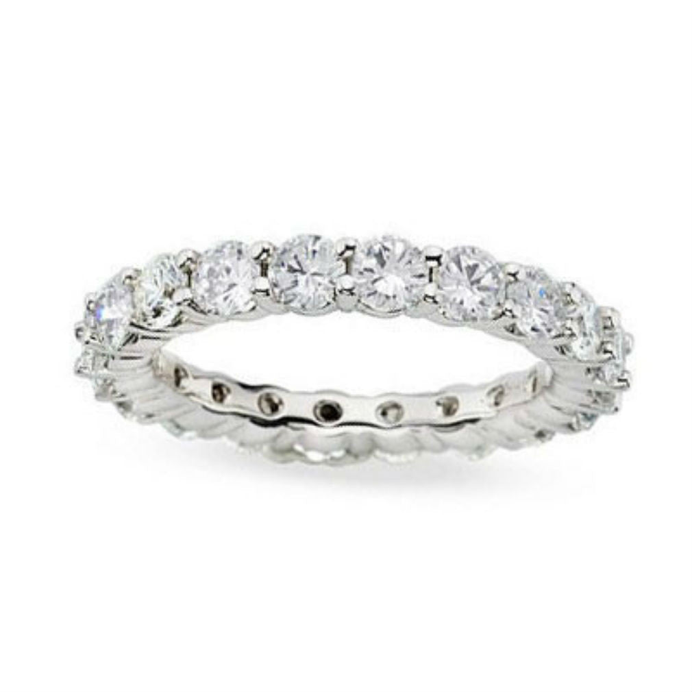 3 ct Gesamtgewicht. Diamant Memoire Ring 14K Weißgold