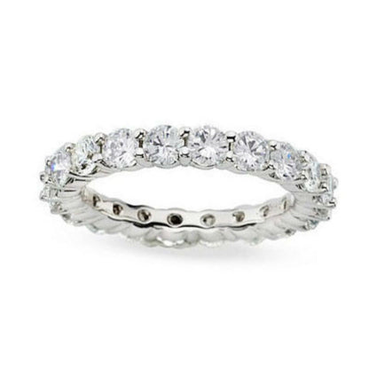 3 ct Gesamtgewicht. Diamant Memoire Ring 14K Weißgold