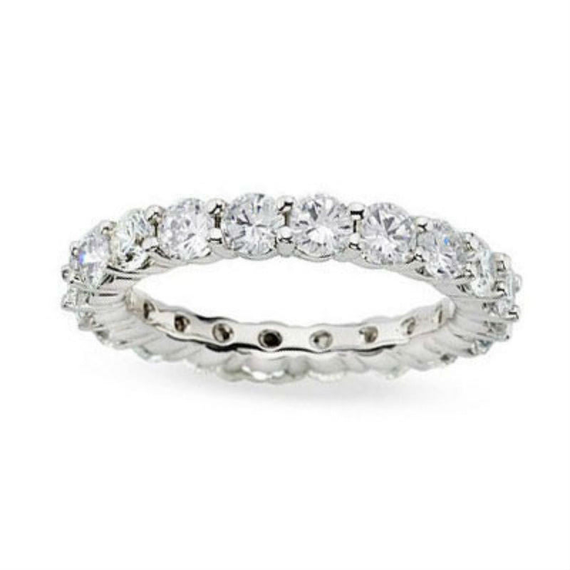 3 ct Gesamtgewicht. Diamant Memoire Ring 14K Weißgold