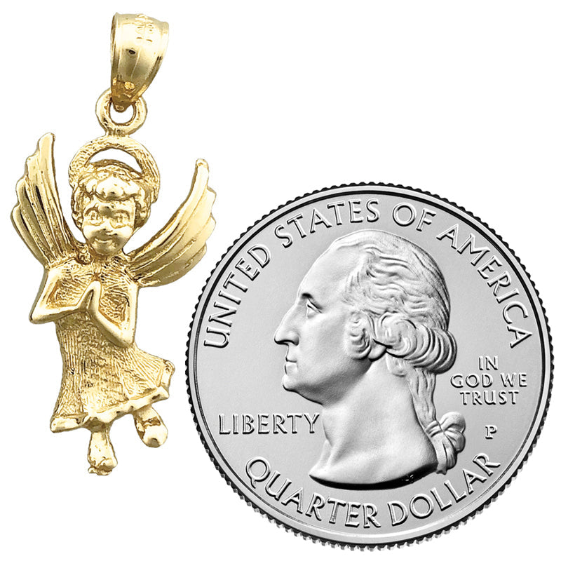14K Gold Anhänger „Engel mit Heiligenschein“
