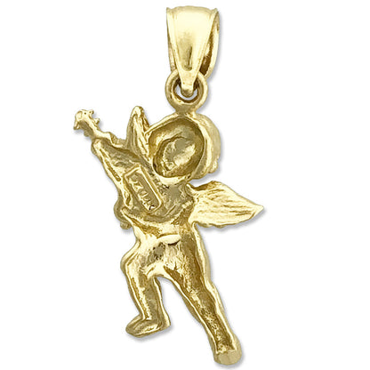 14K Gold Cherub-Engel mit Geige Charm