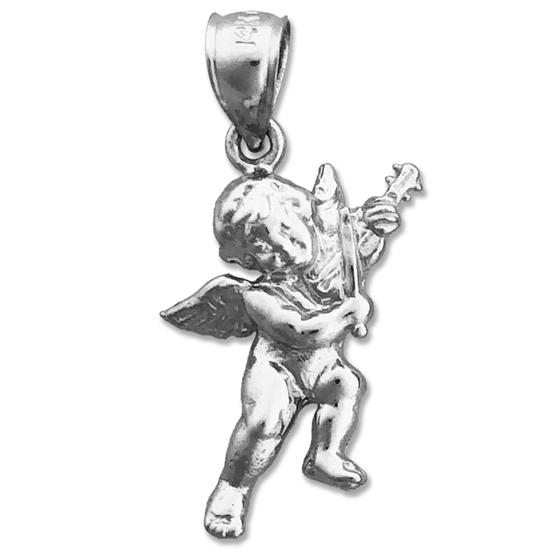14K Gold Cherub-Engel mit Geige Charm