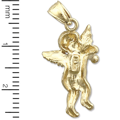 14K Gold Engelscharm mit Trompete