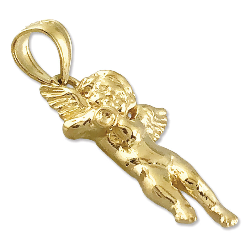 14K Gold Engelscharm mit Trompete