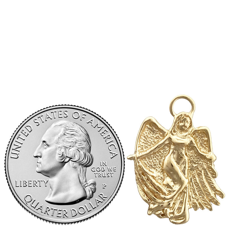 14K Gold Anhänger Schutzengel