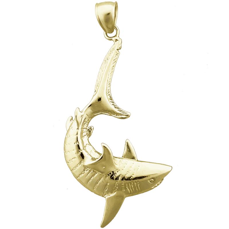 14K Gold Anhänger Tigerhai