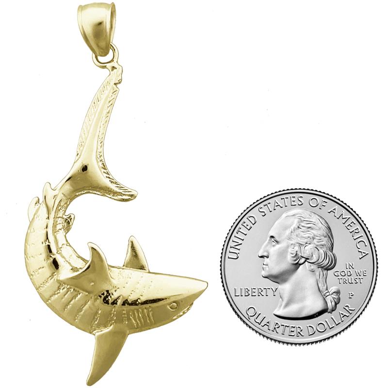 14K Gold Anhänger Tigerhai