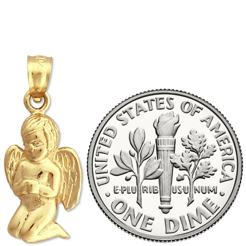 14K Gold Charm Betender Engelsjunge