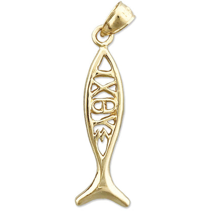14K Gold Ichthys IXOYE Anhänger