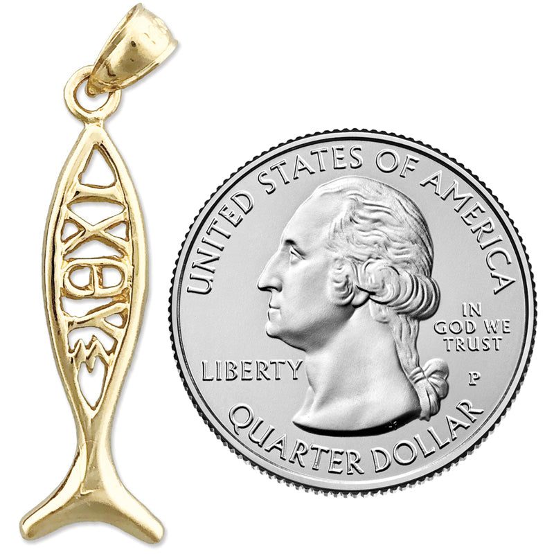 14K Gold Ichthys IXOYE Anhänger