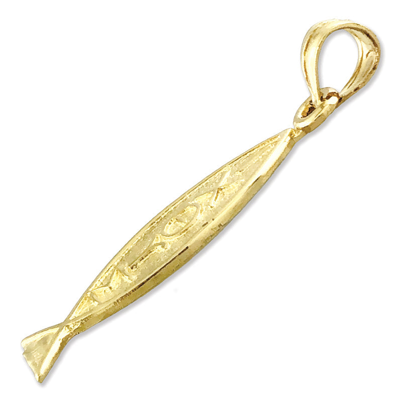 14K Gold Iota Chi Theta Upsilon Sigma Fisch-Anhänger