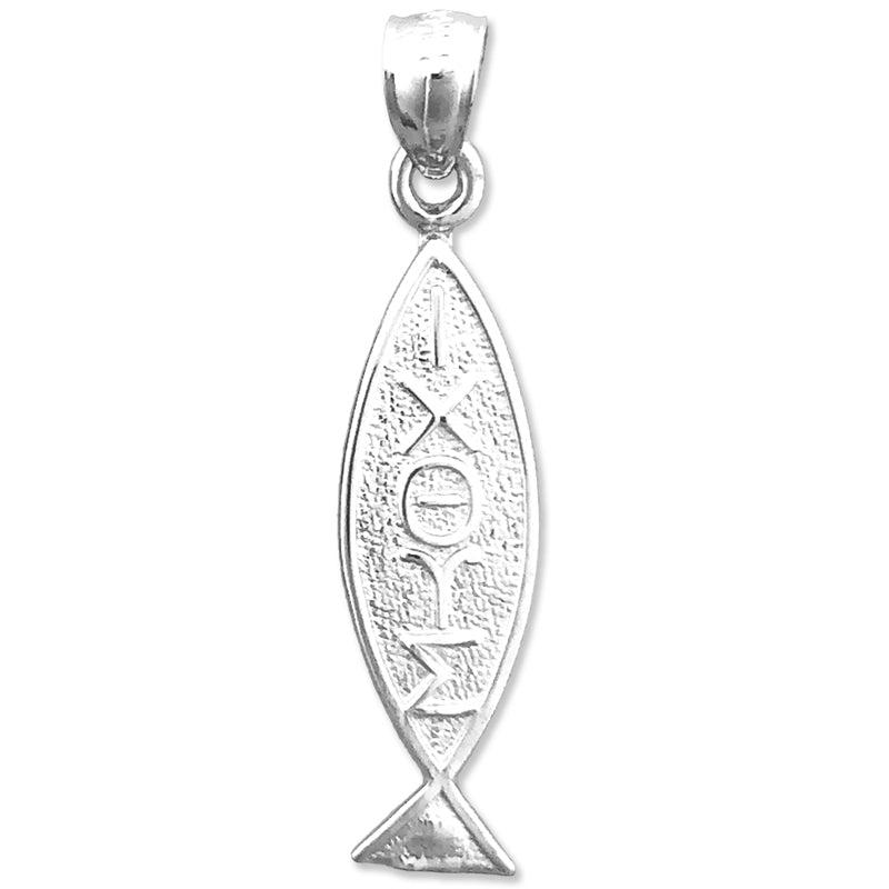 14K Gold Iota Chi Theta Upsilon Sigma Fisch-Anhänger