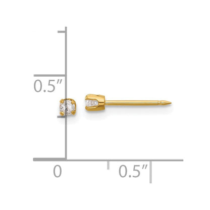 14K Gelbgold Poliert.10ct Diamant Ohrstecker