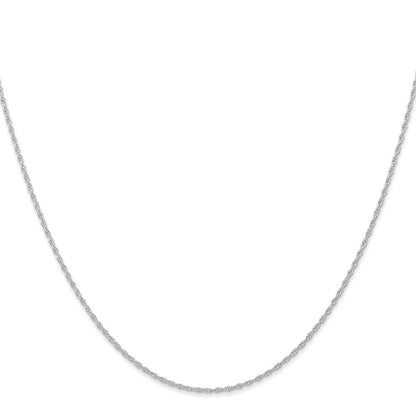 14K Weißgold Carded.95mm Ankerkette Kordel mit Federring Verschluss Halskette