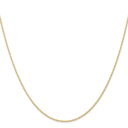 14K Gelbgold Carded.95mm Ankerkette Kordel mit Federring Verschluss Halskette