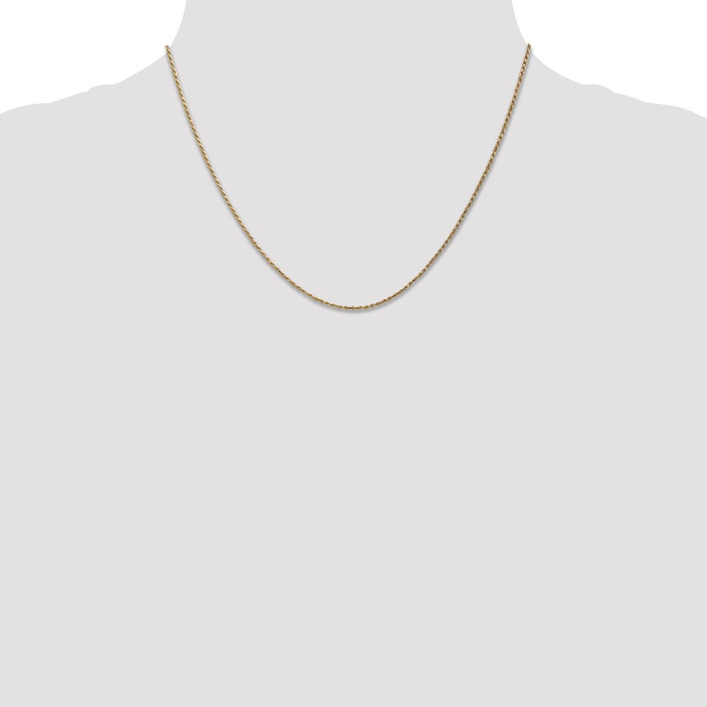 14K Gelbgold Carded.95mm Ankerkette Kordel mit Federring Verschluss Halskette
