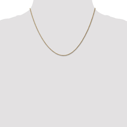 14K Gelbgold Carded.95mm Ankerkette Kordel mit Federring Verschluss Halskette