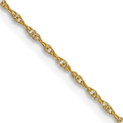 14K Gelbgold Carded.95mm Ankerkette Kordel mit Federring Verschluss Halskette