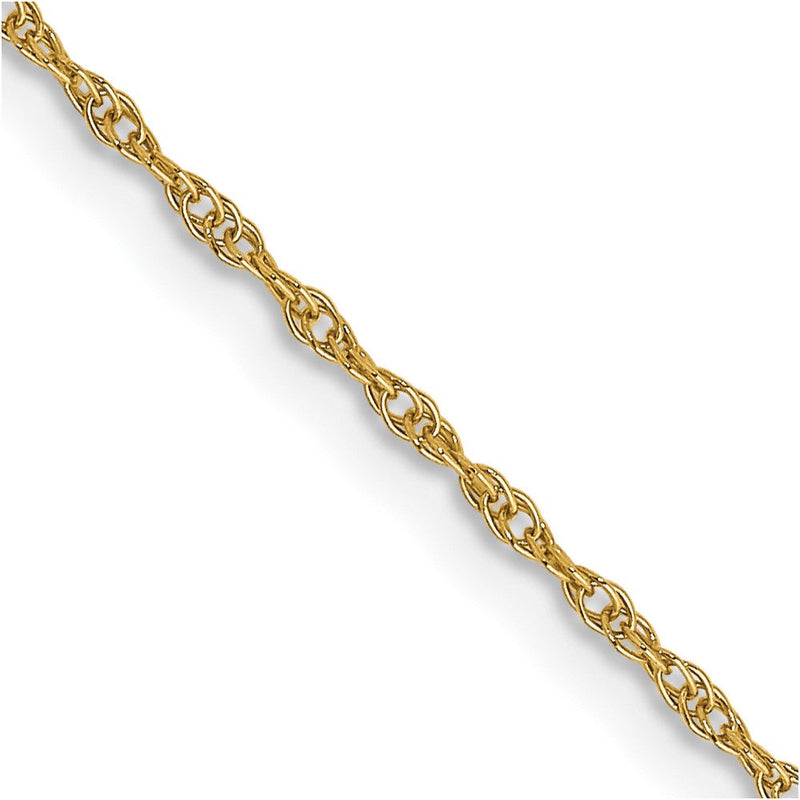 14K Gelbgold Carded.95mm Ankerkette Kordel mit Federring Verschluss Kinder Halskette