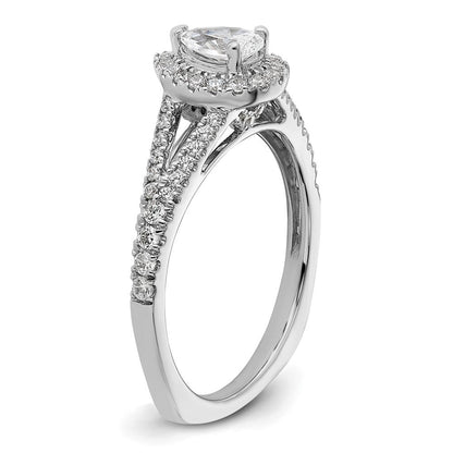 14K Weißgold Verlobungsring mit birnenförmigem Diamant