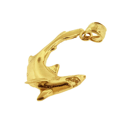 14K Gold Anhänger Hai mit geöffnetem Maul