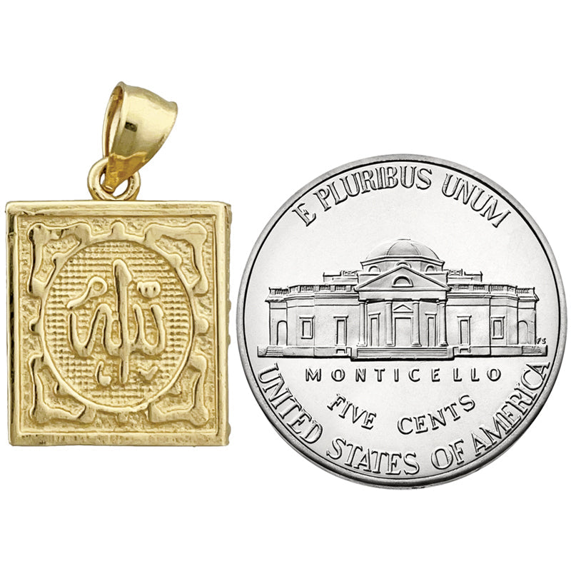 14K Gold 3D Islamisches Koran-Medaillon-Charm