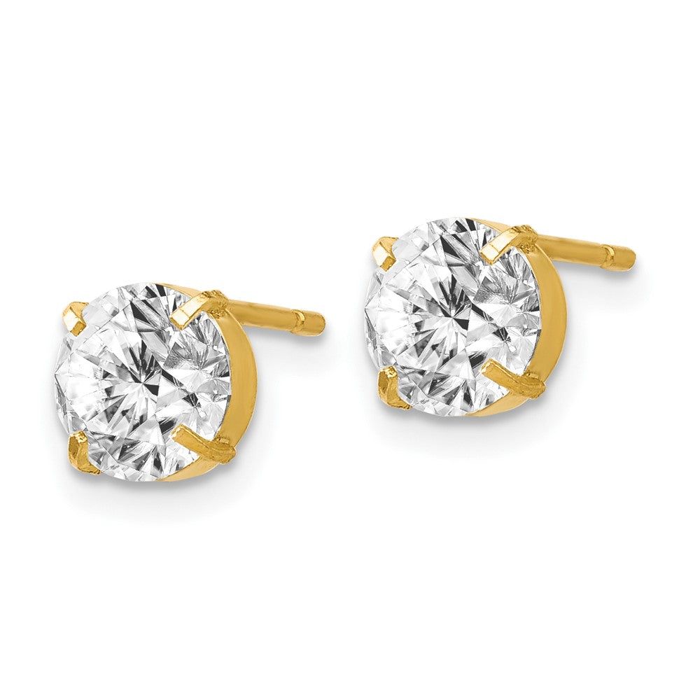 14K Gelbgold Zirkonia Ohrstecker 6.0mm Ohrringe