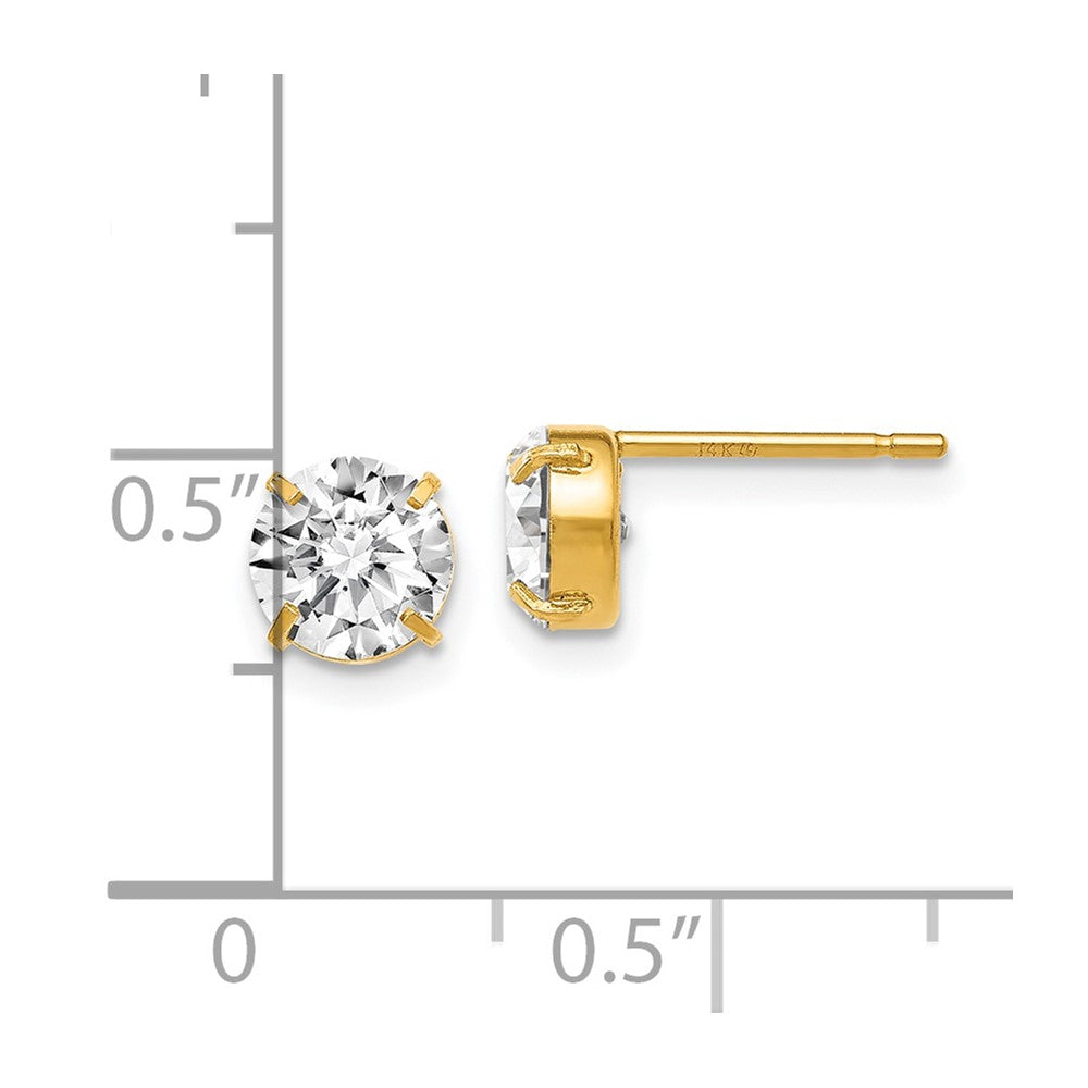 14K Gelbgold Zirkonia Ohrstecker 6.0mm Ohrringe