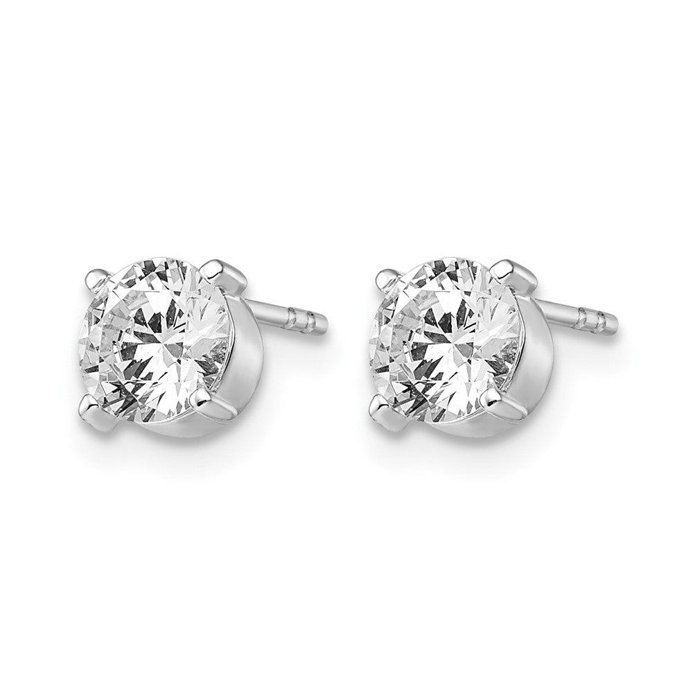 14K Weißgold Zirkonia Ohrstecker 6.0mm Ohrringe
