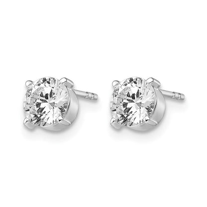 14K Weißgold Zirkonia Ohrstecker 6.0mm Ohrringe