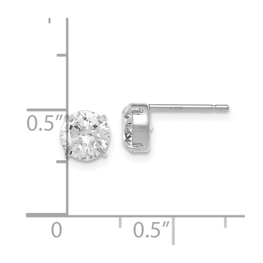 14K Weißgold Zirkonia Ohrstecker 6.0mm Ohrringe