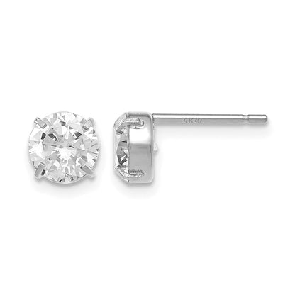 14K Weißgold Zirkonia Ohrstecker 6.0mm Ohrringe
