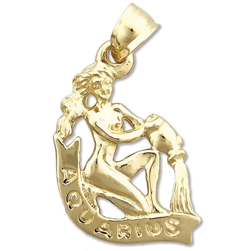 14K Gold 3-D Sternzeichen Wassermann Charm