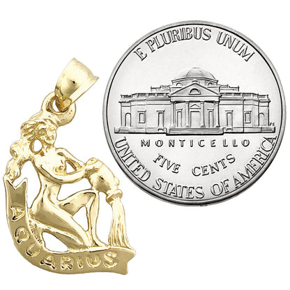 14K Gold 3-D Sternzeichen Wassermann Charm