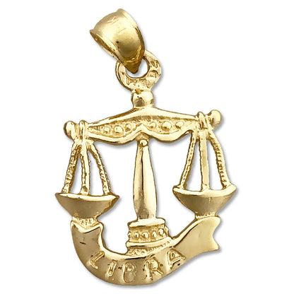 14K Gold 3-D Sternzeichen Waage Charm