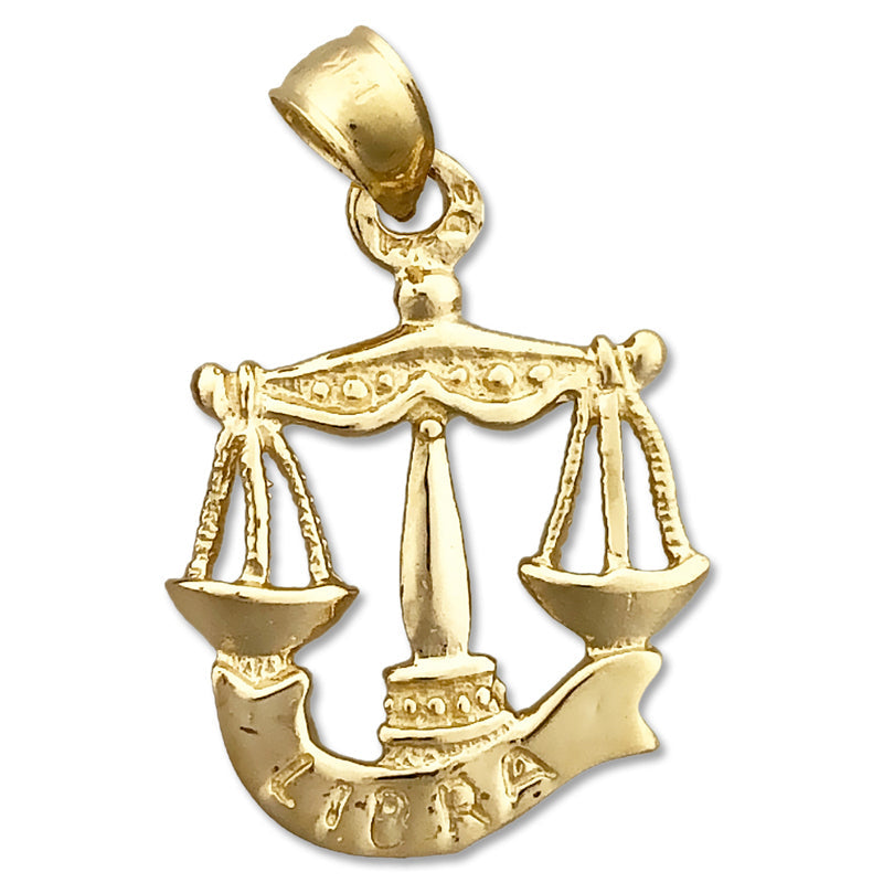 14K Gold 3-D Sternzeichen Waage Charm