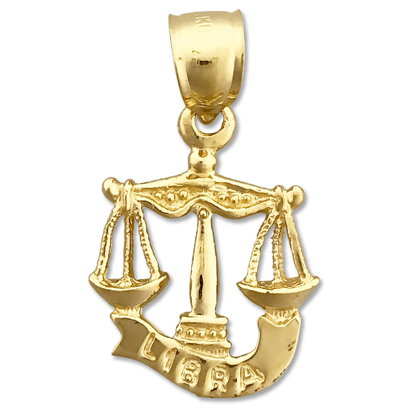 14K Gold 3-D Sternzeichen Waage Charm