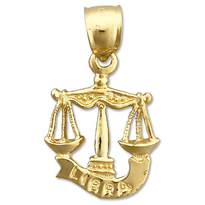 14K Gold 3-D Sternzeichen Waage Charm